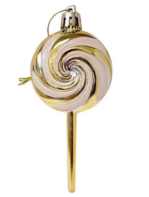 ZŁOTE LIZAKI CUKIERKI ZAWIESZKI NA CHOINKĘ 4szt.