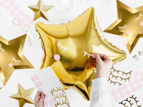 BALON FOLIOWY GWIAZDKA ZŁOTA 48cm URODZINY SYLWESTER