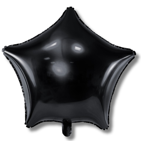BALON FOLIOWY GWIAZDKA CZARNA 48cm URODZINY SYLWESTER