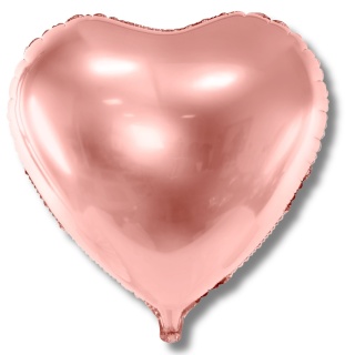 BALON FOLIOWY SERCE RÓŻOWE ZŁOTO 45cm URODZINY WALENTYNKI