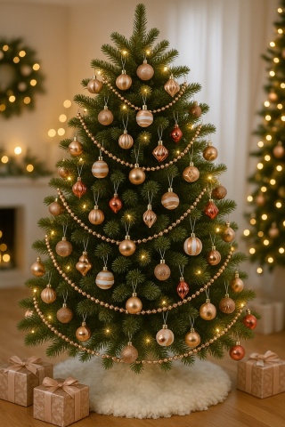 BOMBKI RÓŻOWE ZŁOTO 11szt. ZESTAW BOMBEK 4cm MIX KSZTAŁTÓW