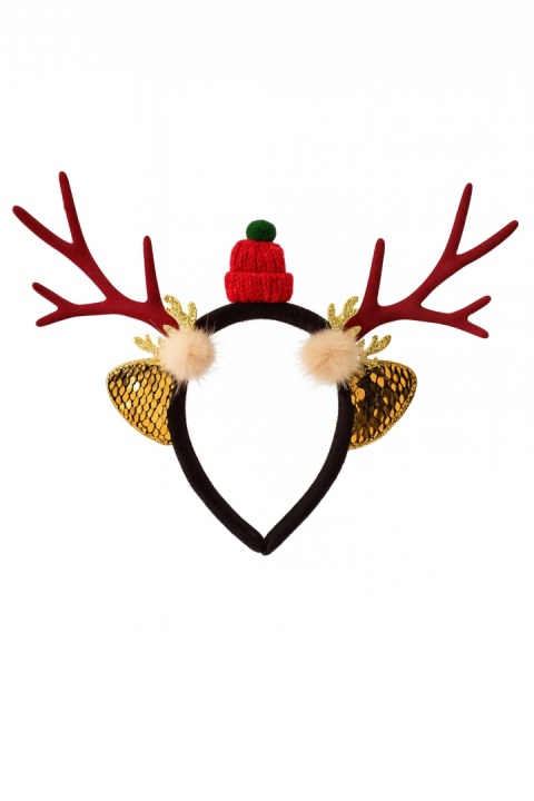 ŚWIĄTECZNA OPASKA Z POROŻEM OPASKA RENIFER