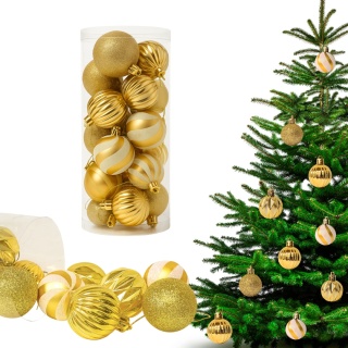 ZŁOTE BOMBKI 24szt. ZESTAW BOMBEK 4cm MIX KSZTAŁTÓW