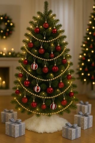 CZERWONE BOMBKI 24szt. ZESTAW BOMBEK 4cm MIX KSZTAŁTÓW