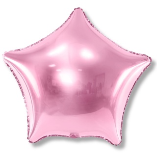 BALON FOLIOWY GWIAZDKA JASNY RÓŻ 48cm URODZINY WIECZÓR PANIEŃSKI