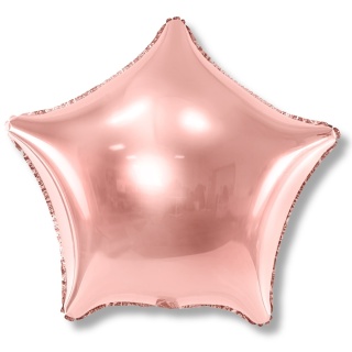 BALON FOLIOWY GWIAZDKA RÓŻOWE ZŁOTO 48cm URODZINY SYLWESTER