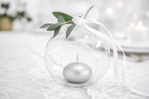 PŁYWAJĄCE ŚWIECE SREBRNE METALIZOWANE 4cm 2 szt. ŚWIECE NA WODĘ