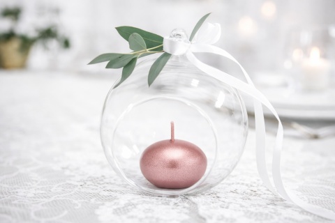 PŁYWAJĄCE ŚWIECE RÓŻOWE ZŁOTO METALIZOWANE 4cm 2 szt. ŚWIECE NA WODĘ