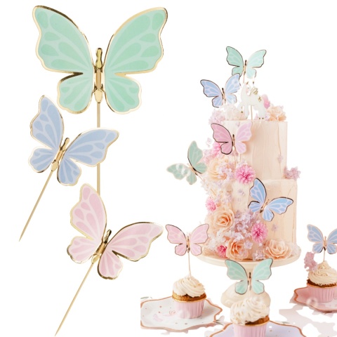 TOPPERY NA TORT MOTYLKI 9szt. TOPPER MOTYL