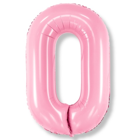 BALON FOLIOWY CYFRA 0 RÓŻOWA DUŻA 86cm URODZINY ROCZNICA