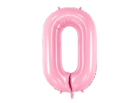 BALON FOLIOWY CYFRA 0 RÓŻOWA DUŻA 86cm URODZINY ROCZNICA