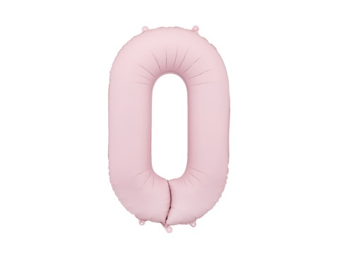 BALON FOLIOWY CYFRA 0 RÓŻOWA JASNA MATOWA DUŻA 86cm URODZINY ROCZNICA