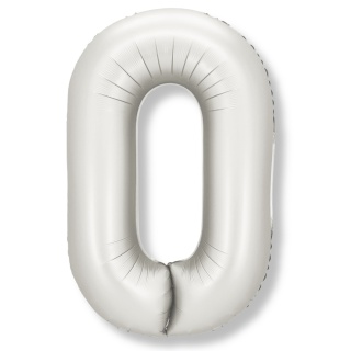 BALON FOLIOWY CYFRA 0 SREBRNA SATYNOWA DUŻA 86cm URODZINY ROCZNICA