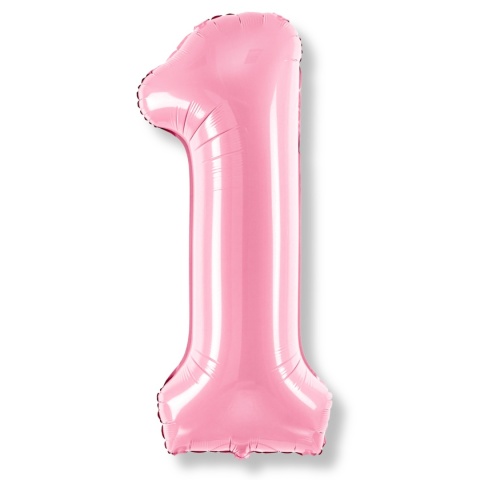 BALON FOLIOWY CYFRA 1 RÓŻOWA DUŻA 86cm URODZINY ROCZNICA