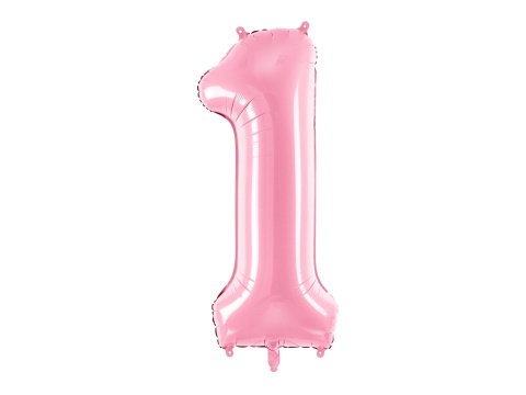 BALON FOLIOWY CYFRA 1 RÓŻOWA DUŻA 86cm URODZINY ROCZNICA