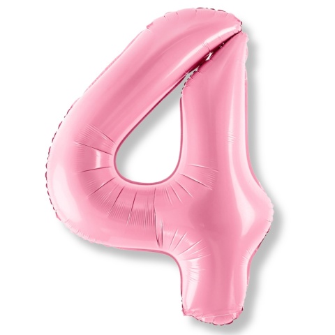 BALON FOLIOWY CYFRA 4 RÓŻOWA DUŻA 86cm URODZINY ROCZNICA