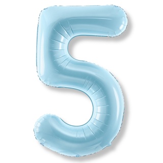 BALON FOLIOWY CYFRA 5 NIEBIESKA DUŻA 86cm URODZINY ROCZNICA