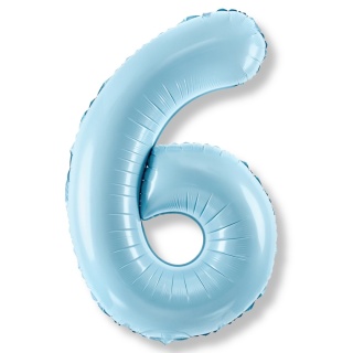 BALON FOLIOWY CYFRA 6 NIEBIESKA DUŻA 86cm URODZINY ROCZNICA