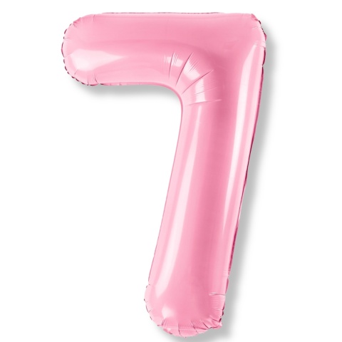 BALON FOLIOWY CYFRA 7 RÓŻOWA DUŻA 86cm URODZINY ROCZNICA