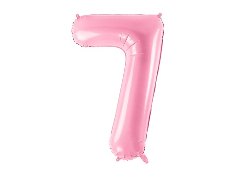 BALON FOLIOWY CYFRA 7 RÓŻOWA DUŻA 86cm URODZINY ROCZNICA