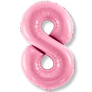 BALON FOLIOWY CYFRA 8 RÓŻOWA DUŻA 86cm URODZINY ROCZNICA