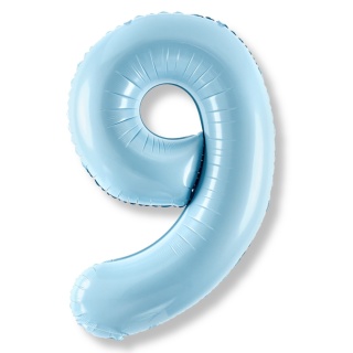 BALON FOLIOWY CYFRA 9 NIEBIESKA DUŻA 86cm URODZINY ROCZNICA