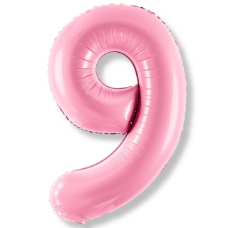 BALON FOLIOWY CYFRA 9 RÓŻOWA DUŻA 86cm URODZINY ROCZNICA