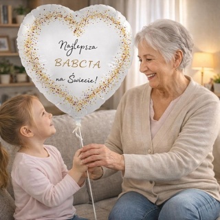 BALON FOLIOWY NAJLEPSZA BABCIA NA ŚWIECIE 43cm BALON NA DZIEŃ BABCI