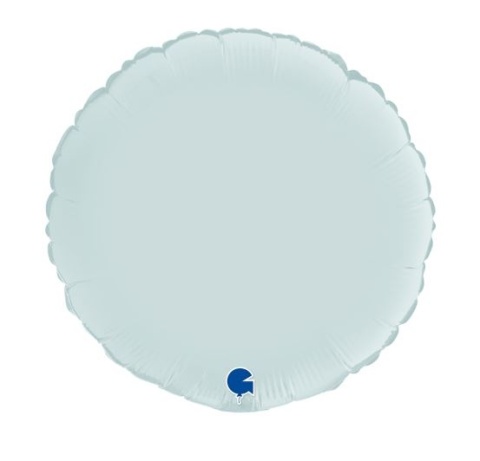 BALON FOLIOWY PASTYLKA PASTEL BLUE SATIN 46cm BALON OKRĄGŁY NIEBIESKI SATYNOWY