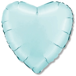 BALON FOLIOWY SERCE PASTEL BLUE SATIN 46cm BALON SERCE BŁĘKITNE SATYNOWE