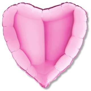 BALON FOLIOWY SERCE FUXIA 46cm BALON SERCE RÓŻOWE FUKSJA