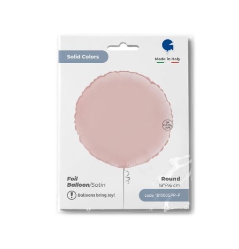 BALON FOLIOWY PASTYLKA PASTEL PINK SATIN 46cm BALON OKRĄGŁY RÓŻOWY SATYNOWY