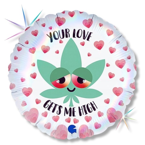 BALON FOLIOWY YOUR LOVE GETS ME HIGH 45cm ZABAWNY BALON
