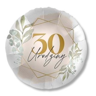 BALON FOLIOWY NA 30 URODZINY 43cm ELEGANCKI BALON NA 30