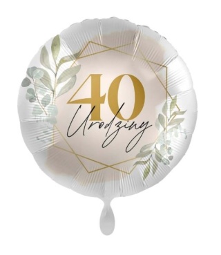 BALON FOLIOWY NA 40 URODZINY 43cm ELEGANCKI BALON NA 40