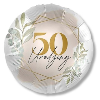 BALON FOLIOWY NA 50 URODZINY 43cm ELEGANCKI BALON NA 50