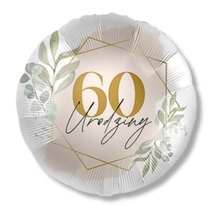 BALON FOLIOWY NA 60 URODZINY 43cm ELEGANCKI BALON NA 60