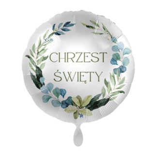 BALON FOLIOWY NA CHRZEST 43cm DELIKATNY BALON DEKORACJA NA CHRZEST ŚWIĘTY