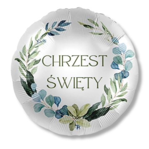 BALON FOLIOWY NA CHRZEST 43cm DELIKATNY BALON DEKORACJA NA CHRZEST ŚWIĘTY