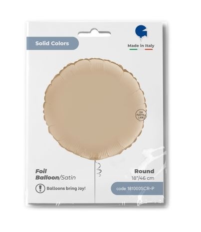 BALON FOLIOWY PASTYLKA CREAM SATIN 46cm BALON OKRĄGŁY KREMOWY SATYNOWY