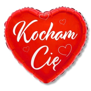 BALON FOLIOWY CZERWONE SERCE KOCHAM CIĘ 45cm BALON NA WALENTYNKI