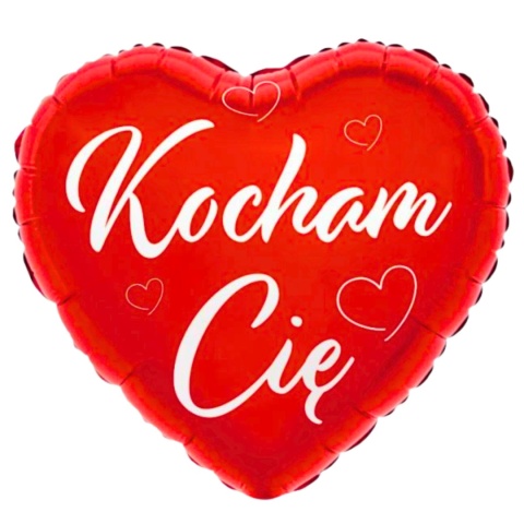 BALON FOLIOWY CZERWONE SERCE KOCHAM CIĘ 45cm BALON NA WALENTYNKI