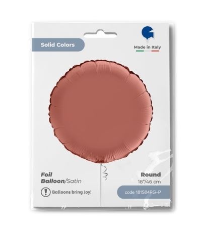 BALON FOLIOWY PASTYLKA ROSE GOLD SATIN 46cm BALON OKRĄGŁY RÓŻOWE ZŁOTO SATYNOWY