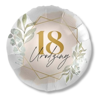 BALON FOLIOWY NA 18 URODZINY 43cm ELEGANCKI BALON NA 18