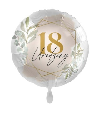 BALON FOLIOWY NA 18 URODZINY 43cm ELEGANCKI BALON NA 18