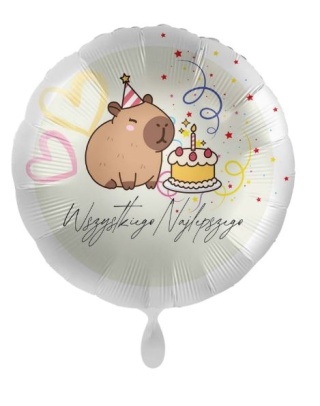 BALON FOLIOWY URODZINOWY Z KAPIBARĄ 43cm BALON WSZYSTKIEGO NAJLEPSZEGO