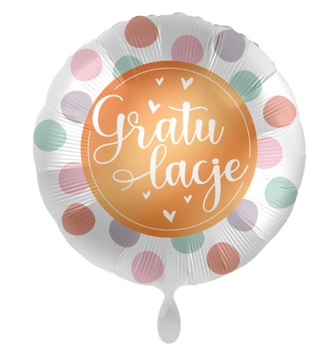 BALON FOLIOWY GRATULACJE 43cm BALON NA UKOŃCZENIE SZKOŁY ZDANE PRAWO JAZDY