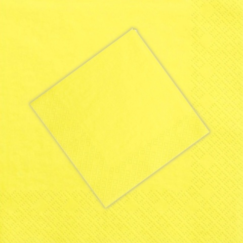 ŻÓŁTE SERWETKI GŁADKIE 20szt. 33x33cm ŻÓŁTA DEKORACJA STOŁU