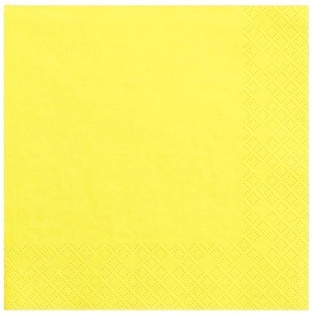 ŻÓŁTE SERWETKI GŁADKIE 20szt. 33x33cm ŻÓŁTA DEKORACJA STOŁU