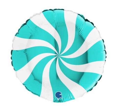 BALON FOLIOWY CUKIEREK TURKUSOWY 46cm BALON SWIRLY CUKIEREK